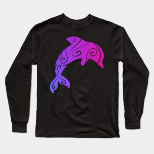 Pink And Purple Dolphin Long Sleeve T-Shirt